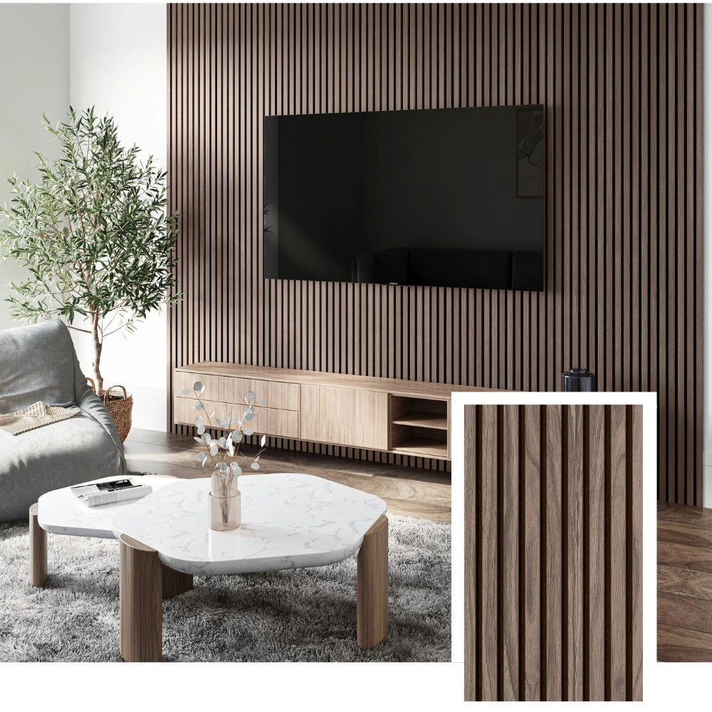 NordAcoust™ Premium Acoustic Slat Panel — Natural Oak (2,7 x 1,10 m)